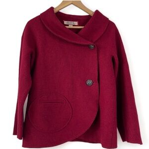 Beyond Threads Zooey Felted Alpaca Jacket | Red | Size Small